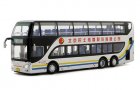 Silver 1:64 Diecast Asiastar JS 6130SHJ Double Decker Bus Model