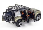 1:24 Scale White /Silver /Green Diecast Land Rover Defender Toy