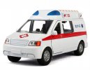 White Kids 1:32 Scale Ambulance Theme Bus Toy