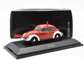 Red 1:43 Scale SCHUCO Fire Fighting Diecast VW Beetle Model