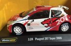 White-Red 1:24 Scale Diecast PEUGEOT 207 Super 2000 Model