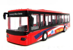 Kids 1:50 Scale Red / Blue Diecast City Bus Toy