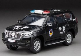 Police Black 1:43 Diecast 2018 Toyota Land Cruiser Prado Model