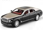 1:24 Scale Black / White / Golden Diecast Bentley Mulsanne Toy