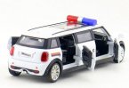 White Long Size Police Diecast Mini Cooper Toy