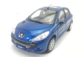 Blue 1:18 Scale Diecast Peugeot 207 Model