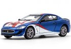 Blue-White 1:64 Scale Diecast Maserati GranTurismo Model