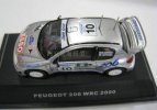 Silver 1:43 Scale JADI Diecast Peugeot 206 WRC 2000 Model