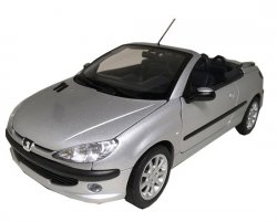 Silver 1:18 Scale Diecast Peugeot 206CC Model