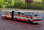 1:64 White-Red BK670 Diecast Beijing Articulated Bus Model