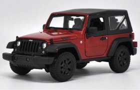 Yellow / Red 1:18 Scale Maisto Diecast Jeep Wrangler Model