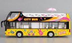 Yellow Music World Diecast Double Decker Sightseeing Bus Toy