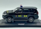 1:30 Black Police Diecast 2018 Toyota Land Cruiser Prado Model