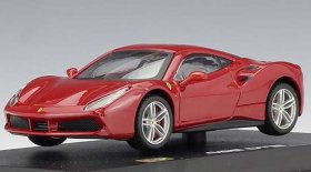 1:43 Scale Bburago Red / White Diecast Ferrari 488 GTB Model