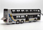 Silver 1:43 Scale LNG Diecast Foton AUV Double Decker Bus Model