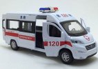 White Kids Diecast Ford Transit Ambulance Van Bus Toy