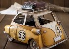 1:10 Scale Yellow / Red Retro Tinplate 1955 BMW Isetta Model