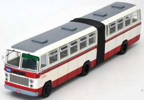 White-Red 1:64 Scale BK662 Diecast Beijing Articulated Bus Model