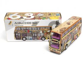 Kids Art Painting Diecast Hong Kong E400 Double Decker Bus Toy