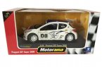 White 1:24 Scale Diecast PEUGEOT 207 Super 2000 Model