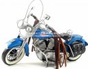 Handmade Medium Scale Blue Tinplate 1966 Harley Davidson FLT