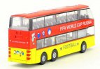 Red-Yellow 2018 Russia World Cup Diecast Double Decker Bus Toy