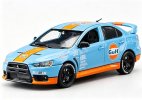 Blue 1:43 Scale Gulf Diecast Mitsubishi Lancer Evolution X Model