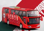 Red Portugal Football Team Painting Kids Diecast Coach Bus Toy