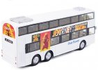 Pull Back Function White Alloy Double Decker Tour Bus Toys