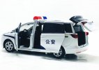 White Kids 1:32 Scale Police Diecast Buick GL8 Avenir MPV Toy