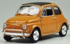 Black / Yellow 1:24 Scale Welly Diecast Fiat Nuova 500 Model