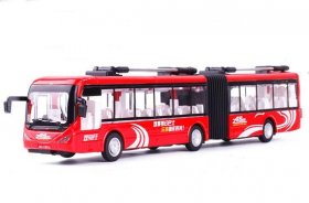 Kid 1:48 Scale White /Green /Red Diecast Articulated Trolley Bus