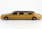 Black / Golden Kids Pull-Back Diecast Lincoln Limousine Toy