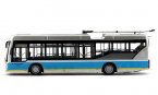 Blue-Silver 1:64 Diecast Foton BJD WG120F Trolley Bus Model