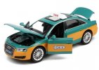 Green-Yellow 1:32 Scale Pull-Back Function Diecast Audi A8 Taxi