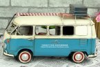 Blue / Red Medium Scale Vintage VW Motor Homes Bus Model