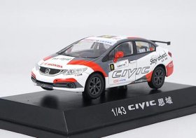 1:43 White NO.9 Diecast Honda CIVIC Racing Car Model