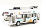 Kids White Travel Egypt Diecast Double Decker Trolley Bus Toy