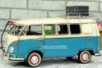 Blue / Red Medium Scale Vintage VW Motor Homes Bus Model