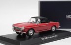 Red 1:43 Norev Diecast 1965 Fiat 1600 S Cabriolet Model