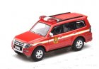 1:64 Scale Red Fire Dept Diecast Mitsubishi Pajero SUV Model