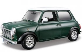 1:32 Scale Red / Army Green Diecast 1969 Mini Cooper Model