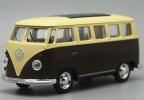 1:38 Scale Kids Red / Brown Diecast Volkswagen T1 Bus Toy