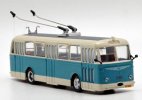 Blue-White 1:64 Scale Diecast Skoda 8TR Trolley Bus Model