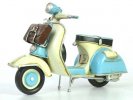 Blue-White Vintage 1:8 Scale Tinplate 1965 Vespa Scooter Model