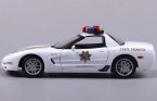 White 1:18 Scale Police Diecast Chevrolet Corvette Z06 Model