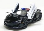 1:32 Scale Black Kids Police Diecast McLaren 600LT Toy