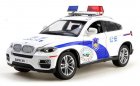 Kids White 1:32 Scale Police Theme Diecast BMW X6 SUV Toy