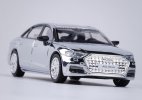 1:64 Scale Silver Diecast 2021 Audi A8L Car Toy