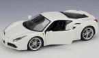 White / Red 1:18 Scale Bburago Diecast Ferrari 488 GTB Model